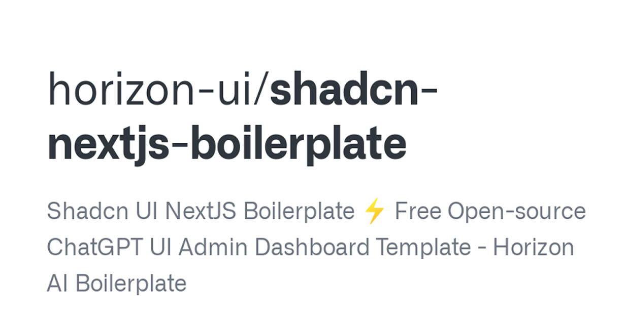 Horizon UI ShadCN Next.js Boilerplate